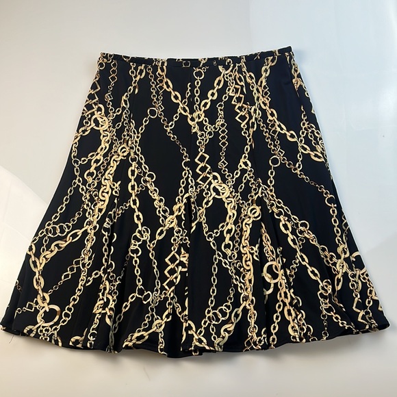 S.L.B. Petite Chain Print Top and Skirt Set S60-11 - Picture 7 of 9